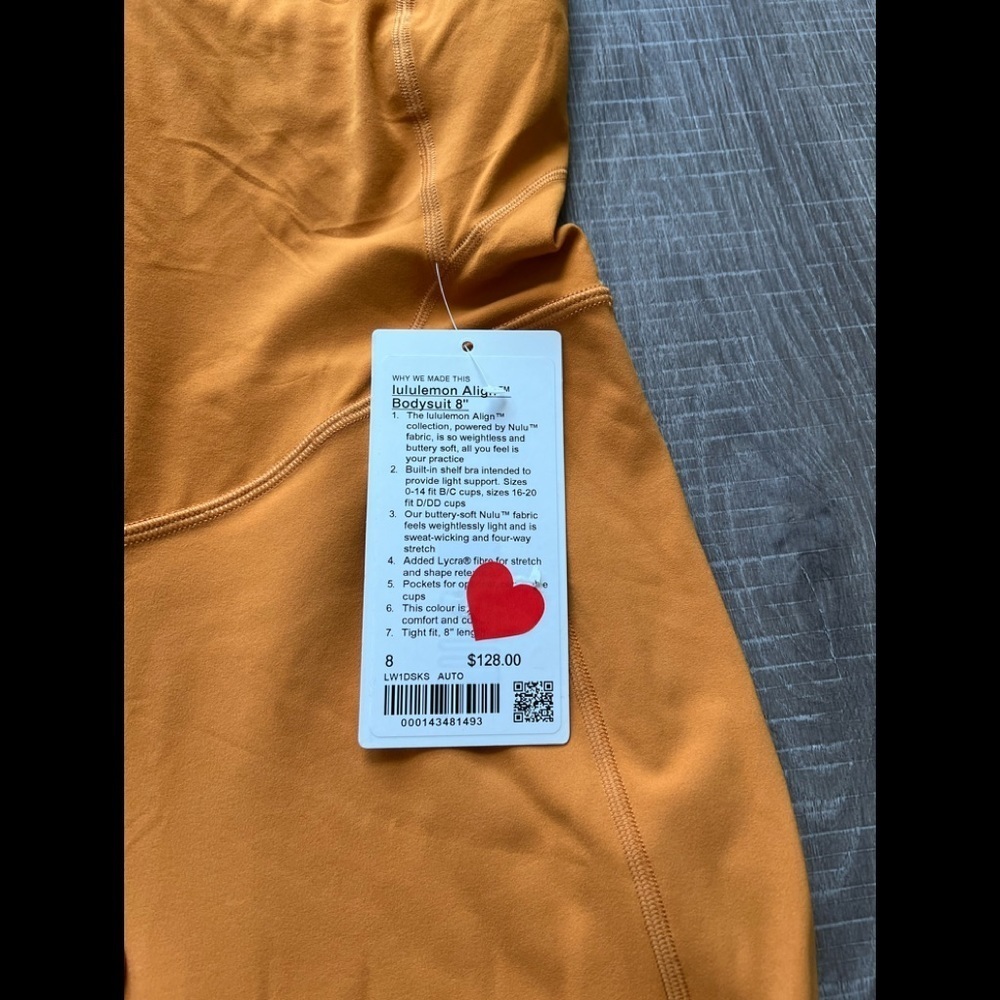 Lululemon Align Onesie 8" in Autumn Orange Size 8 - Picture 2 of 4